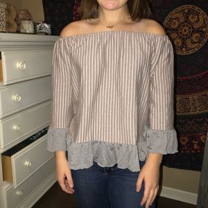 Striped Off The Shoulder Top